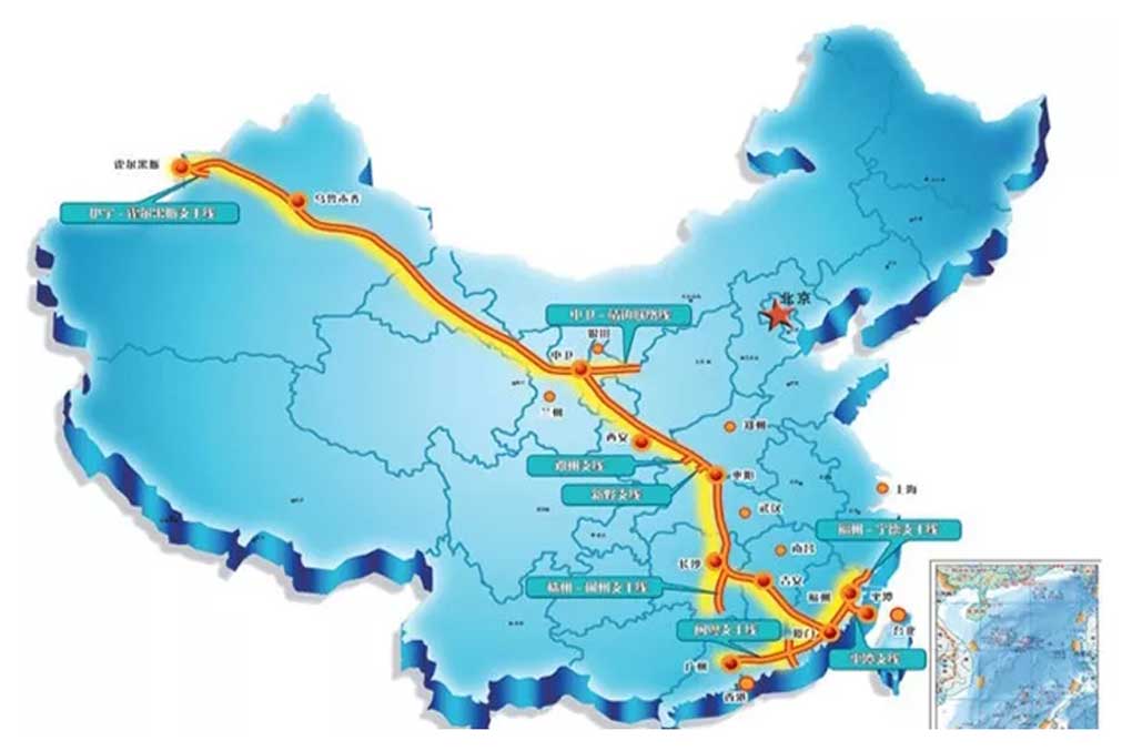 中國長(zhǎng)輸天然氣的三條管道